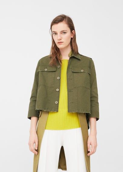 Mango Mango Pocketed Cotton Jacket