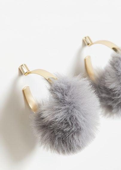Mango Mango Fur Hoop Earrings