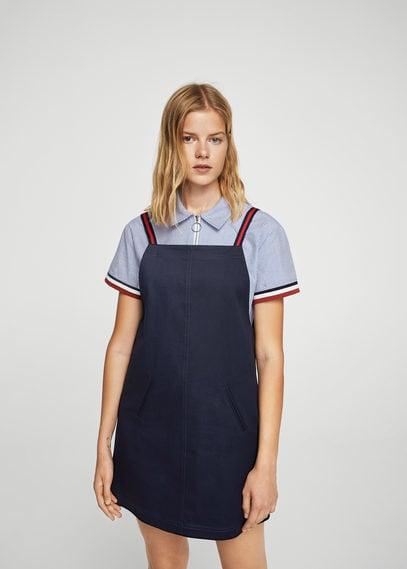 Mango Mango Two-tone Cotton Dress