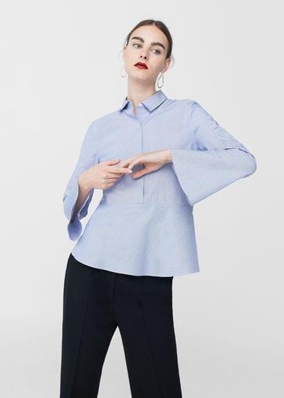 Mango Mango Ruffled Sleeve Shirt