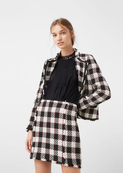 Mango Mango Check Tweed Skirt