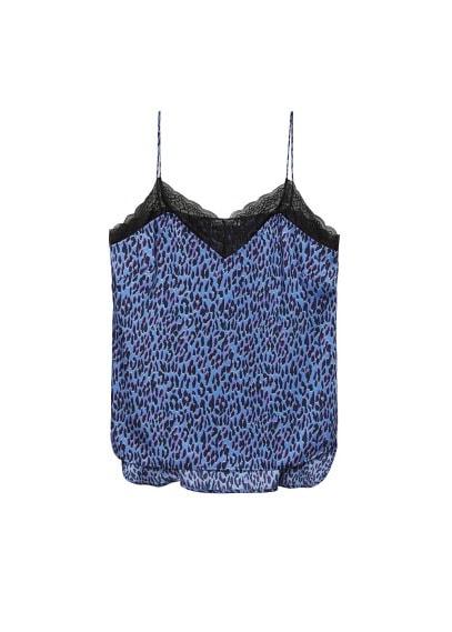 Violeta By Mango Violeta By Mango Printed Lace Top