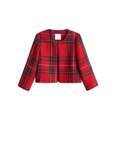 Mango Mango Plaid Tweed Jacket
