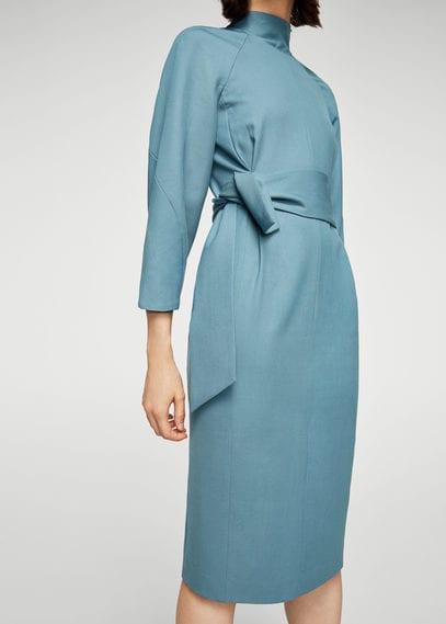 Mango Mango Knot Wool-blend Dress