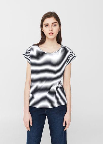 Mango Mango Striped Cotton T-shirt