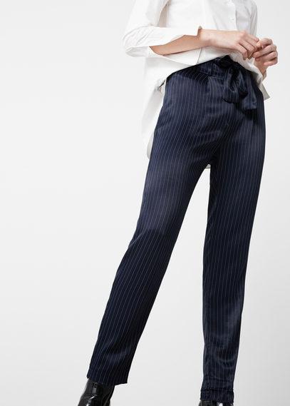 Mango Mango Satin Striped Trousers