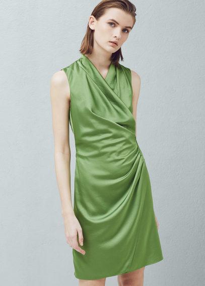 Mango Mango Wrapped Satin Dress