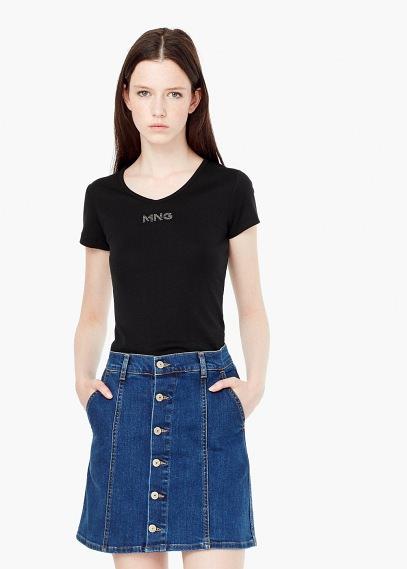 Mango Mango Logo Cotton T Shirt
