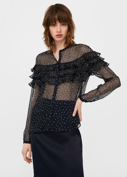 Mango Mango Frills Tulle Blouse