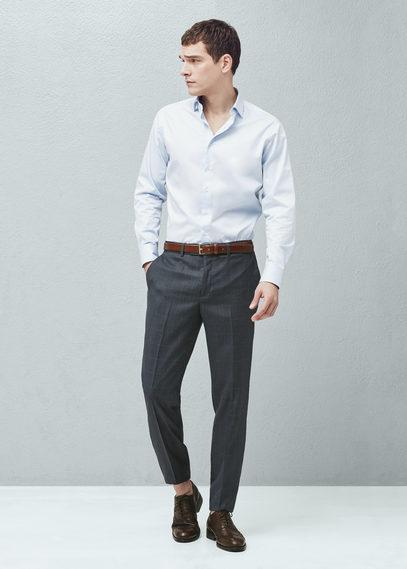 Mango Man Classic-fit Check Suit Trousers
