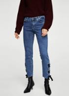 Mango Mango Bow Detail Straight Jeans