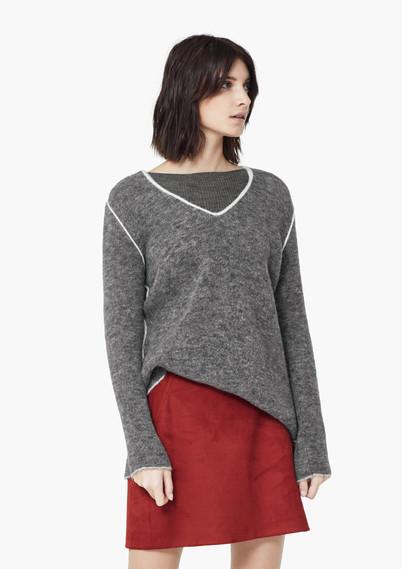 Mango Mango Contrast Trim Sweater