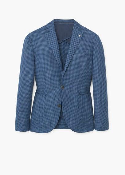 Mango Man Mango Man Slim-fit Check Wool-blend Blazer