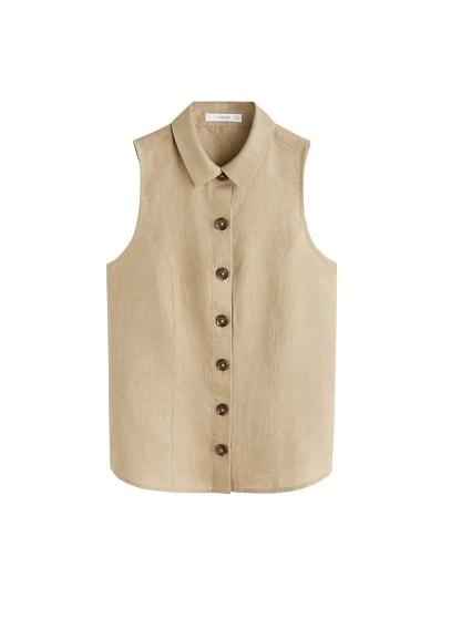 Mango Mango Button Linen Shirt