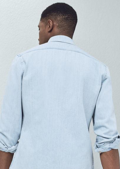 Mango Man Mango Man Light Wash Denim Shirt