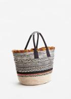 Mango Mango Embroidered Cotton Basket Bag