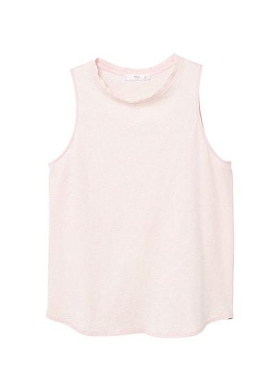 Mango Mango Frayed Neck Top