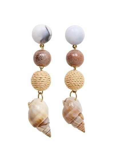 Violeta By Mango Violeta By Mango  Shell Pendant Earrings