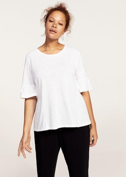 Violeta By Mango Violeta By Mango Ruffle Cotton T-shirt