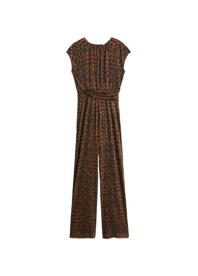 Mango Mango Leopard Long Jumpsuit