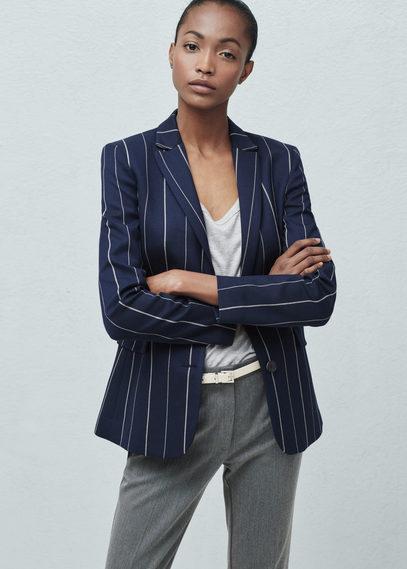 Mango Mango Pinstripe Suit Blazer