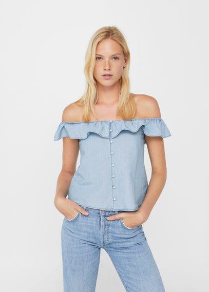 Mango Mango Pearls Off-shoulder Top