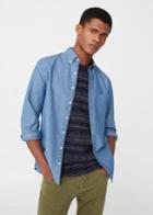 Mango Man Mango Man Slim-fit Structured Chambray Shirt