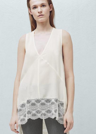 Mango Mango Lace Panel Top