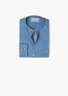 Mango Man Mango Man Light Wash Regular-fit Denim Shirt
