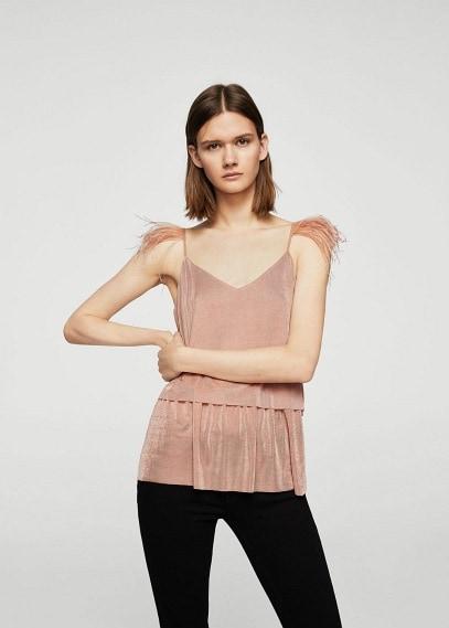 Mango Mango Feathers Strap Top