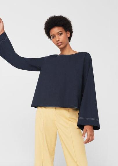Mango Mango Slit Cotton Blouse