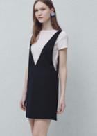 Mango Mango Pinafore Dress With T Shirt