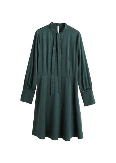 Mango Mango Satin Tie Dress