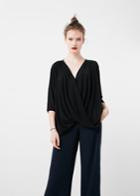 Mango Mango Draped Neckline T Shirt