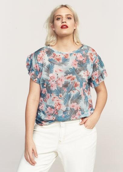 Violeta By Mango Violeta By Mango Printed Metallic T-shirt