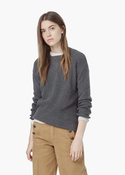 Mango Mango Ribbed Cotton-blend Sweater
