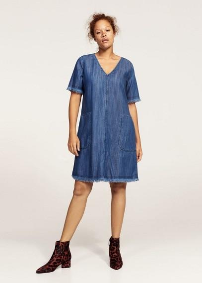 Violeta By Mango Violeta By Mango Frayed Edges Denim Dress