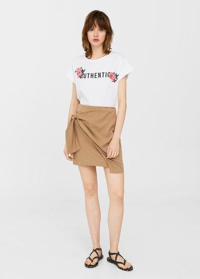 Mango Mango Roses Embroidered T Shirt
