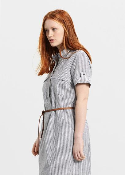 Violeta By Mango Violeta By Mango Linen-blend Shirt Dress