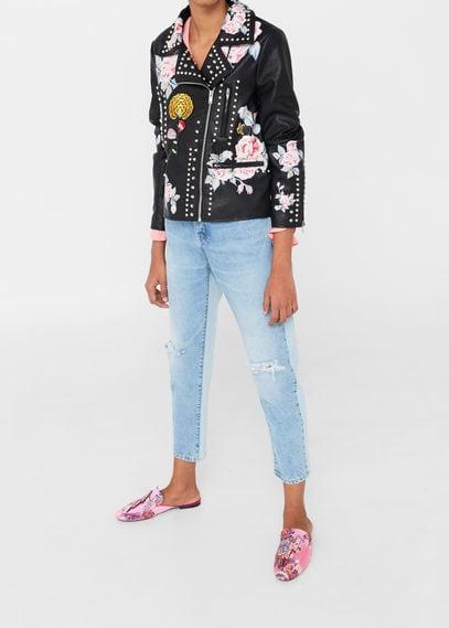 Mango Mango Embroidered Stud Jacket