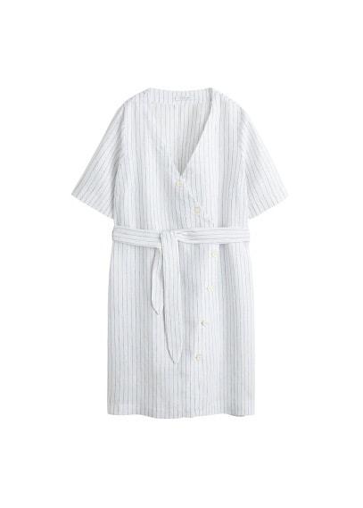 Violeta By Mango Violeta By Mango Linen Wrap Dress