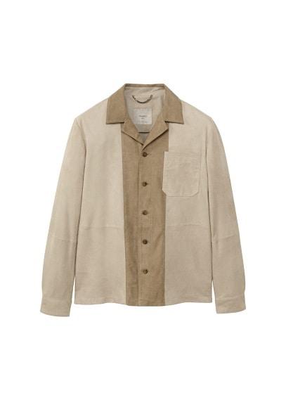 Mango Man Mango Man Contrasting Panel Suede Jacket