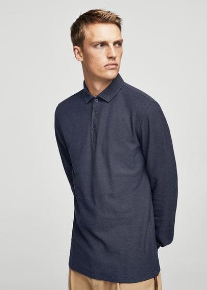 Mango Man Mango Man Slim-fit Textured Cotton Polo Shirt