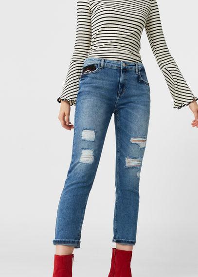 Mango Mango Jaquard Straight Jeans