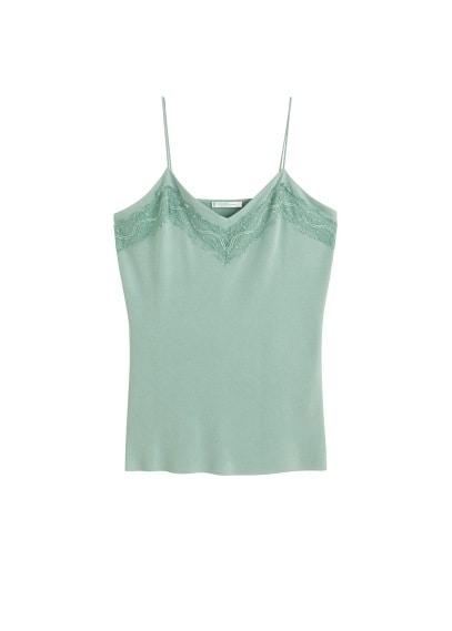 Violeta By Mango Violeta By Mango Lace Suspenders Top