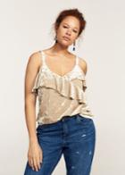 Violeta By Mango Violeta By Mango Ruffled Velvet Top