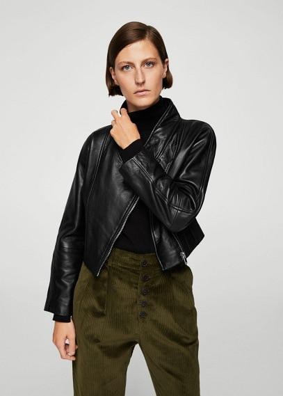 Mango Mango Leather Aviator Jacket