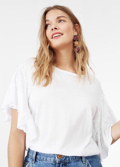 Violeta By Mango Violeta By Mango Ruffled Sleeve T-shirt