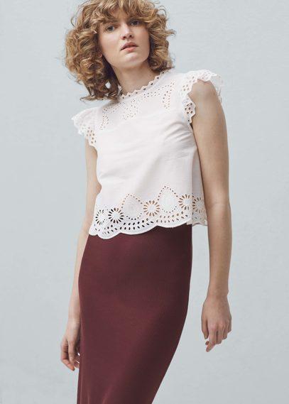 Mango Mango Openwork Cotton Top