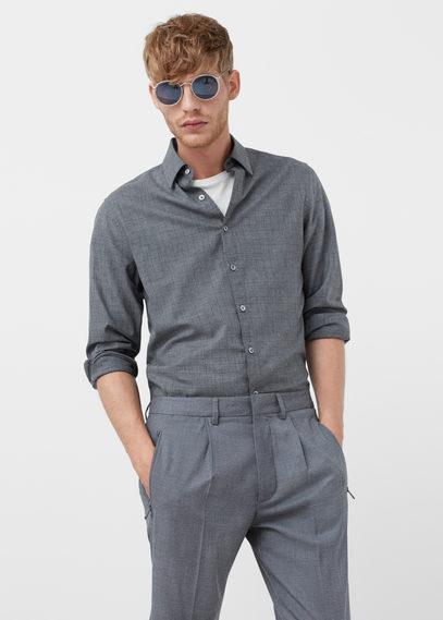 Mango Man Mango Man Slim-fit Prince Of Wales Shirt